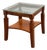 Custom Wood + Glass Side Table For Sale