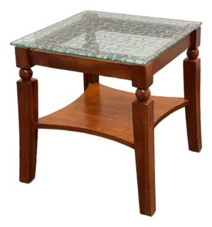 Custom Wood + Glass Side Table