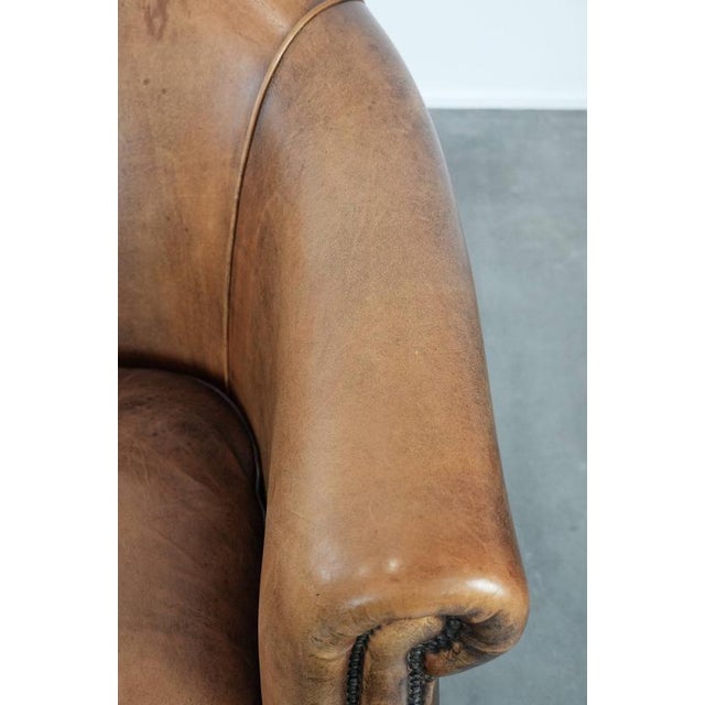 Brown Club Chair in Sheepskin For Sale - Image 8 of 18