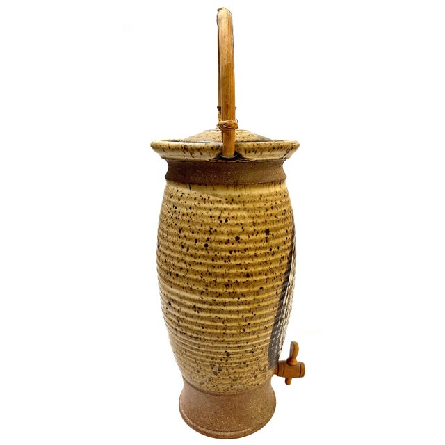 Mid-Century Modern 1980's Studio Stoneware Wine Jug With Spigot - Ken Edwards Montana Potter For Sale - Image 3 of 12