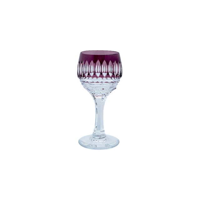 Hollywood Regency Italian Colored Cut Crystal Liqueur Glasses from Artigianato Italiano, 1980s, Set of 6 For Sale - Image 3 of 12