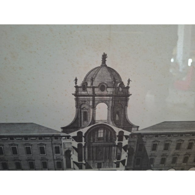 Glass After Nolli, Vanvitelli's Royal Palace of Caserta Panel X, 1950s, Print For Sale - Image 7 of 8