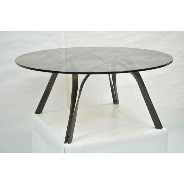 1970s MidCentury Modern Trimark Bronze Sculptural Round Glass Coffee Table Chairish