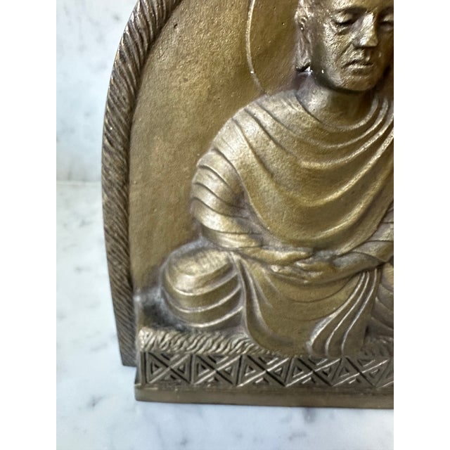 Pair of Antique Tiffany Studio New York Bronze Buddha Bookends No. 1025. For Sale - Image 10 of 12