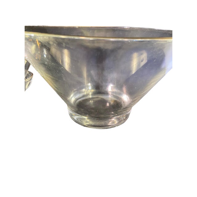 Mid 20th Century Mid 20th Century Art Deco Punch Bowl and Glasses Set- 6 Pieces For Sale - Image 5 of 6