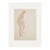Vintage Mid-Century Abstract French Figure Painting on Paper With Mat For Sale