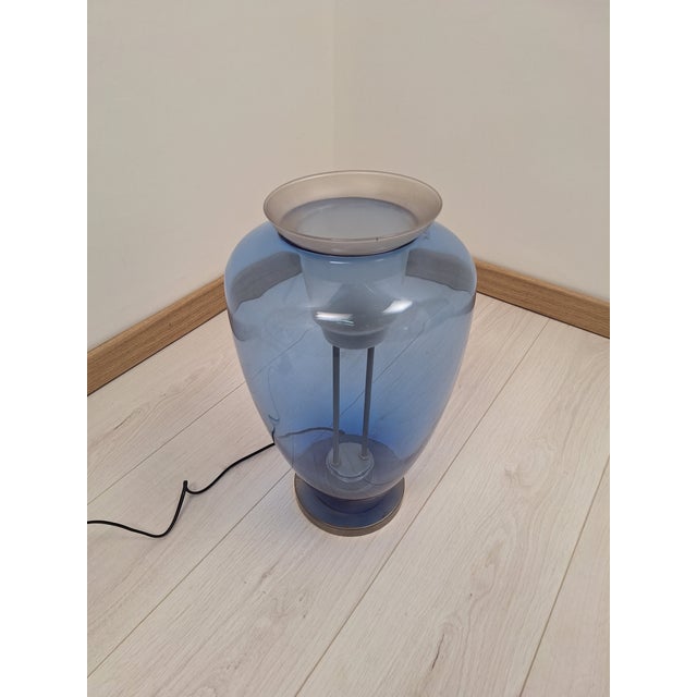 Blue Murano Glass Table Lamp in the style of Umberto Riva Barovier & Toso, 1990s For Sale - Image 15 of 18