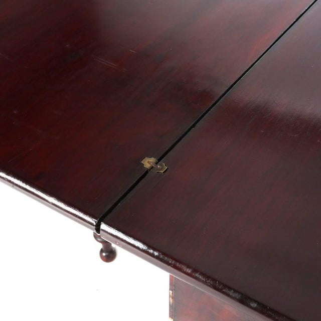 Brown Antique Sheraton Mahogany Game Table With Rope Carved Legs Unsigned For Sale - Image 8 of 15