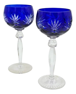 Lead Crystal Wine Glasses from Annahütte, 1950s, Set of 2