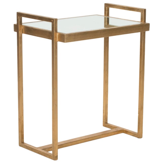 Mitchell Mirror Top Accent Table, Gold Chairish