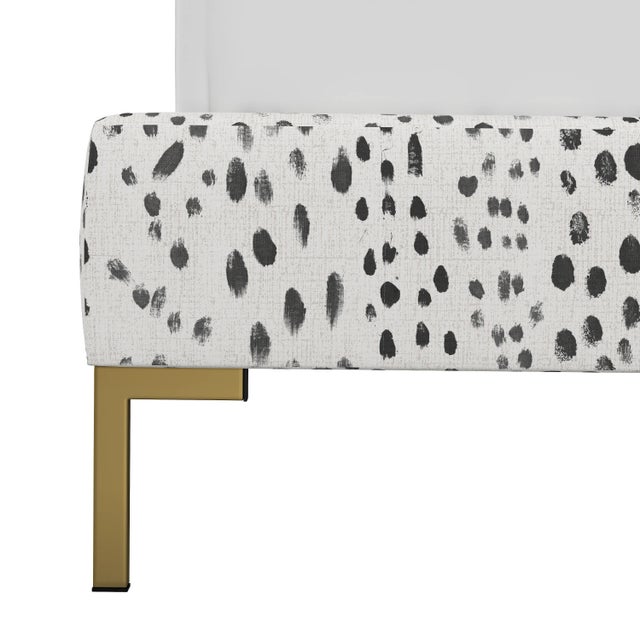 Spritely Home Norah Platform Bed in Ink Linen Leopard, Full/Double For Sale - Image 4 of 6