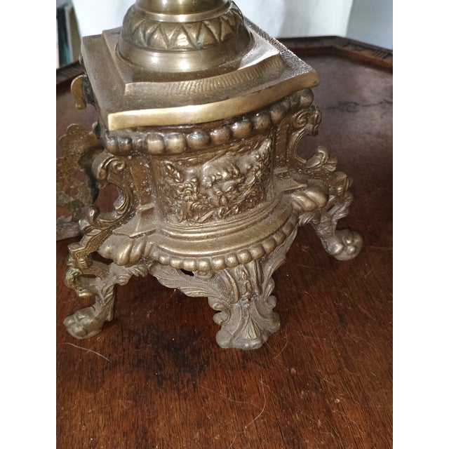 I believe this piece is solid brass. I did have it tested. Stunning 6 candel candelabra. Elevate your space with the...