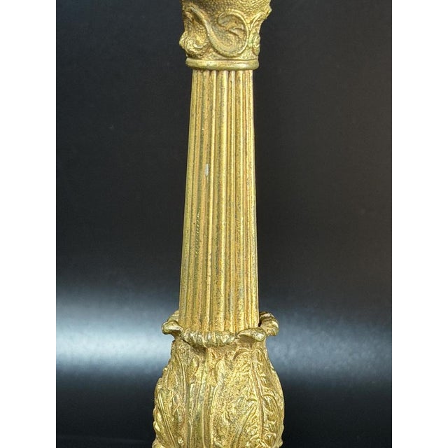 Metal French Louis XV Revival Gilt Bronze Candlesticks, 1800s, Set of 2 For Sale - Image 7 of 15