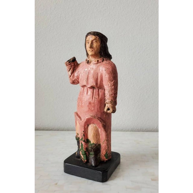 19th Century Spanish Colonial Santo Altar Figure For Sale - Image 11 of 11