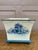 French Provincial French Provincial Blue and White Tole Country-Life Cachepot For Sale - Image 3 of 5