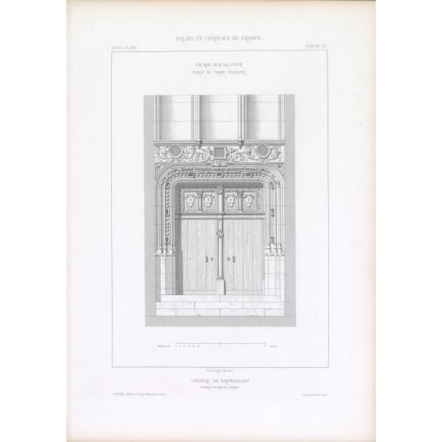 19th Century 1867 Palais, Châteaux, Hôtels Et Maisons De France – Château De Nantouillet – Full Suite of 13 Original Architectural Engravings and French Text For Sale - Image 5 of 16