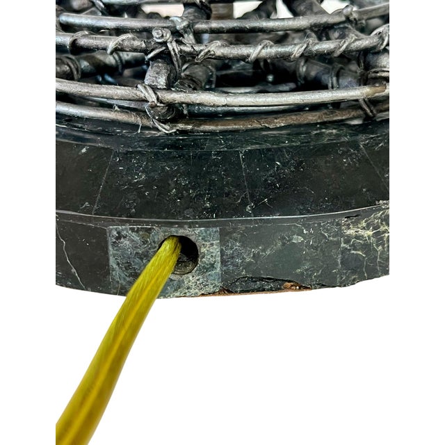 Gray Vintage Maitland Smith Welded Wire Urn Form Lamp on Marble Base For Sale - Image 8 of 18