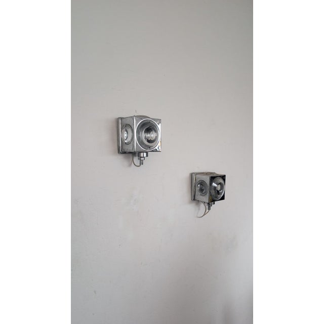 Metal Vintage Italian Wall Lights by Oscar Tarlasco, 1970, Set of 2 For Sale - Image 7 of 7