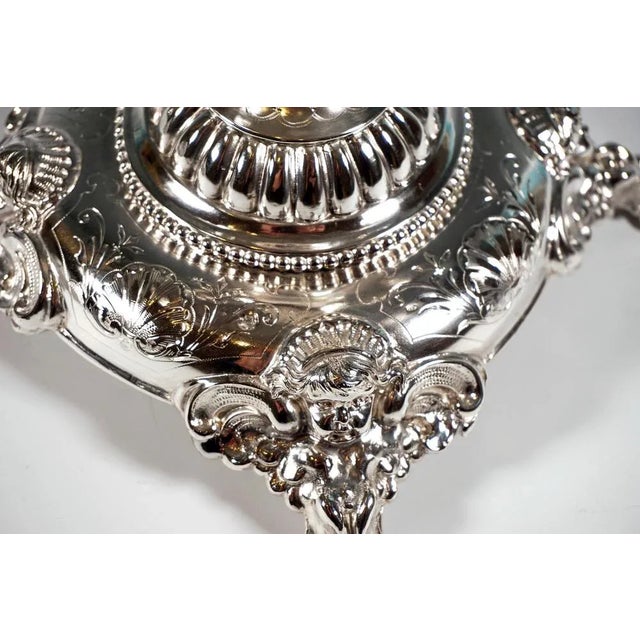 Viennese Art Nouveau Silver Centerpiece with Original Glass Bowl, 1900s For Sale - Image 6 of 9
