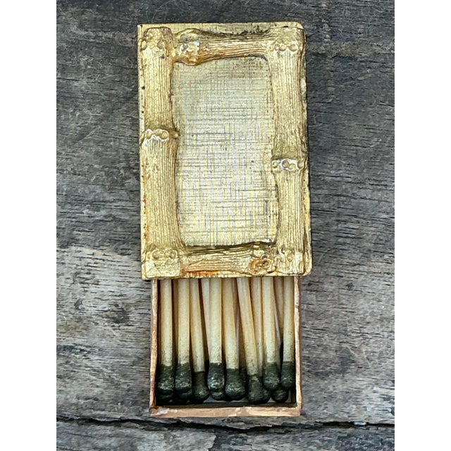 Vintage Gilt Bamboo Table Setting Personal Match Strikes - Set of 8 For Sale - Image 12 of 12