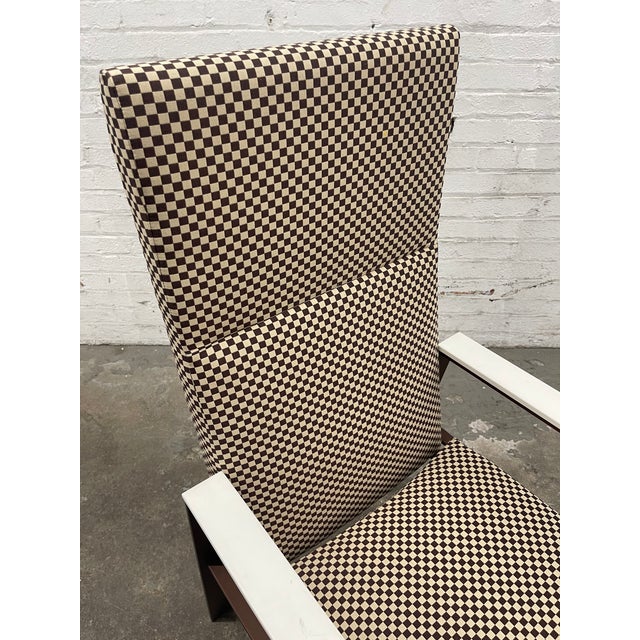 Chocolate Newly Upholstered David Edward Modern High Back Chair For Sale - Image 8 of 11