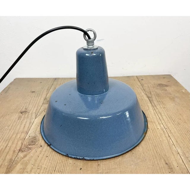 Small Industrial Enamel Pendant Lamp, 1960s For Sale - Image 10 of 13