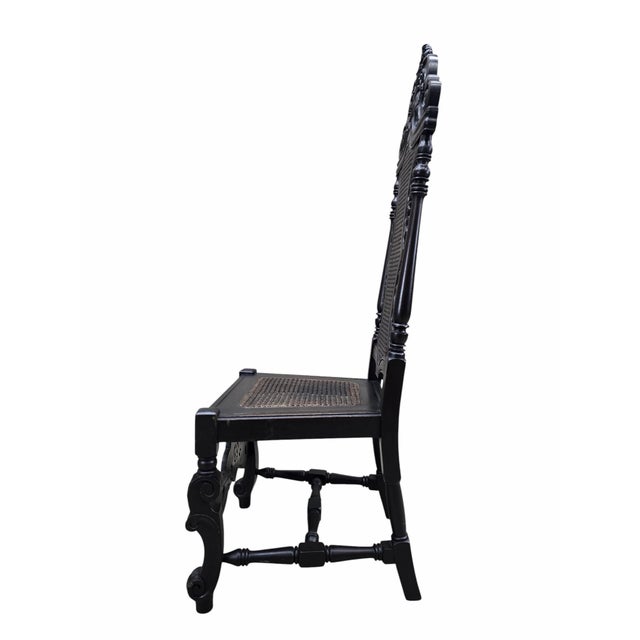 Antique Victorian Carved Walnut Caned Throne Chairs by Michigan Chair Company – Set of 2 For Sale - Image 11 of 11