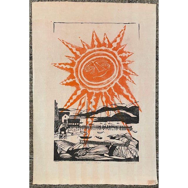 1960s Thomas Elsner Household Merit Badge Woodblock Print For Sale - Image 4 of 4