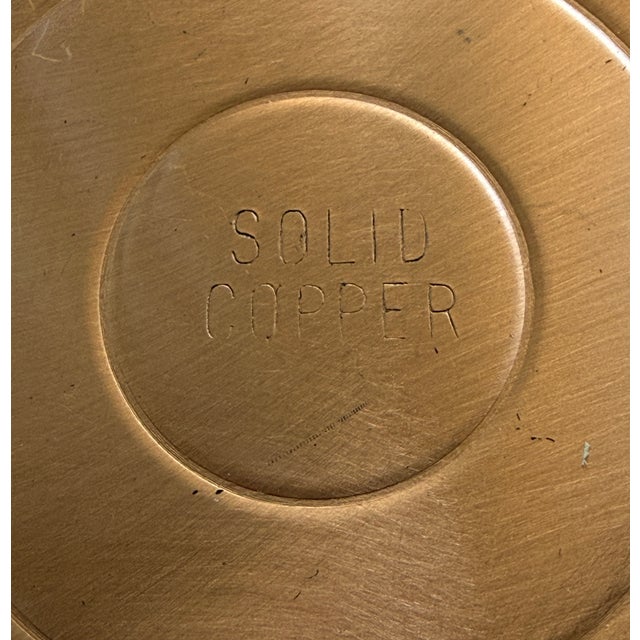 Metal Cute Vintage 1950s–60s Solid Copper Coasters, Set of 4 With Original Box For Sale - Image 7 of 10
