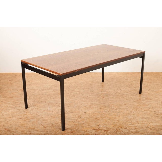 Series II Desk with Wenge Veneered Top, Black Lacquered Tubular Steel Frame & Extensions by Dieter Waeckerlin for Idealheim, 1964 For Sale - Image 6 of 18