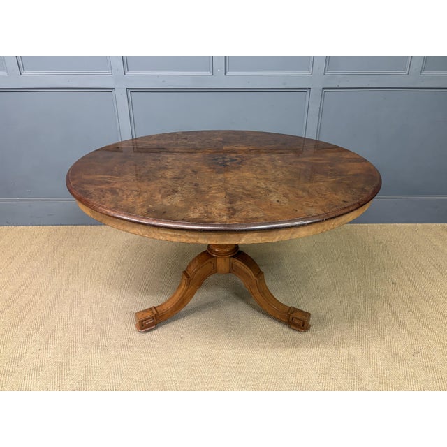 Antique Burr Walnut Centre Table, 1874 For Sale - Image 12 of 18
