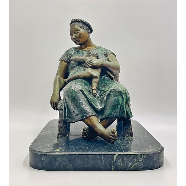 Mother and Child – Bronze Sculpture by Martin González Perez, Signed & Numbered For Sale - Image 9 of 18
