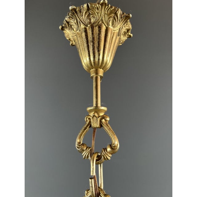 20th Century Louis XVI Style Lantern in Gilt Bronze and Engraved Glass For Sale - Image 5 of 12