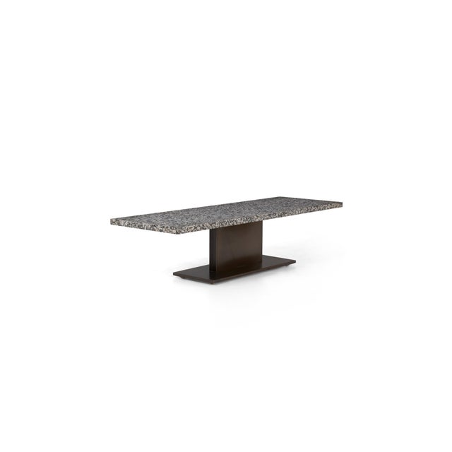 Custom Platner coffee table, architectural commission by Platner Office manufactured by Lehigh Leopold. Honed Luna pearl...