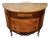 1900s Antique French Louis XV Walnut & Satinwood Marble Top Demi-Lune Commode For Sale