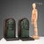 Pair of wooden bookends with bronze sculptures depicting the faces of composers Verdi and Chopin. This piece is attributed...
