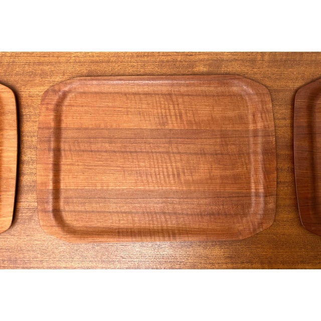 Mid-Century Modern Form Stabil Teak Trays from Langva, 1960s, Set of 3 For Sale - Image 16 of 18