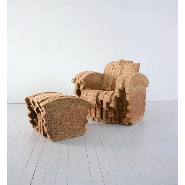 Paper Little Beaver Chair & Ottoman Limited Ed. Nr. 14 of 100 by Frank Gehry from Vitra, 1990s For Sale - Image 7 of 7