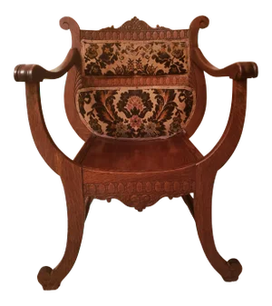 Early 20th Century Antique Victorian Greek Revival Carved Oak Armchair