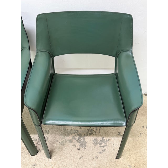 Mid-Century Brazilian Modern De Couro Leather Dining Armchairs - Set of Four For Sale - Image 13 of 17