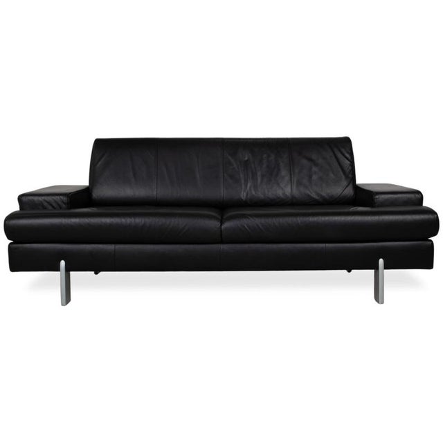 AK 644 3-Seater Sofa and Lounge Chair in Black Leather from Rolf Benz, Set of 2 For Sale - Image 5 of 18
