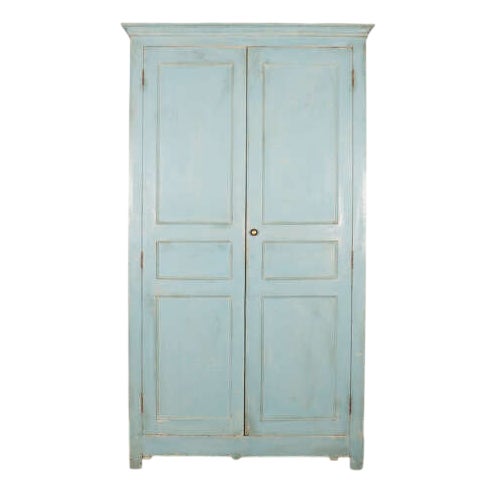 French Painted Linen Cupboard, 1840s For Sale