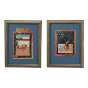 Pair of Antique Indo Persian Illustrations of Cultural Events