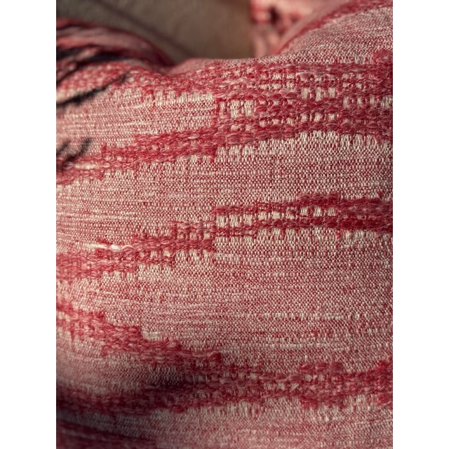 Set of Two Woven Textural Rich Pink Pillows/ Kathryn Ireland “Moroccan Weave” Woven Textile With Down/ Feather Fill For Sale - Image 9 of 11