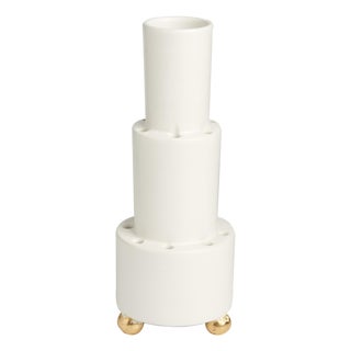White 16-Hole Tulipiere, Gold Ball Feet For Sale