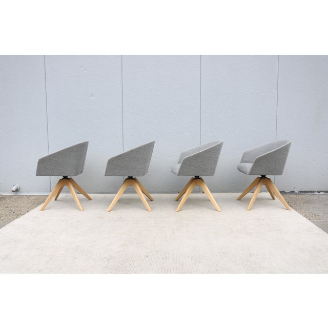 MCM Style Lievore Altherr Molina for Andreu World Brandy Swivel Armchair, Set of 4 For Sale - Image 10 of 18
