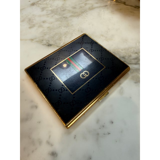 Metal Vintage Gucci Blue Lacquer Cigarette Case, Italy, 1970s For Sale - Image 7 of 8