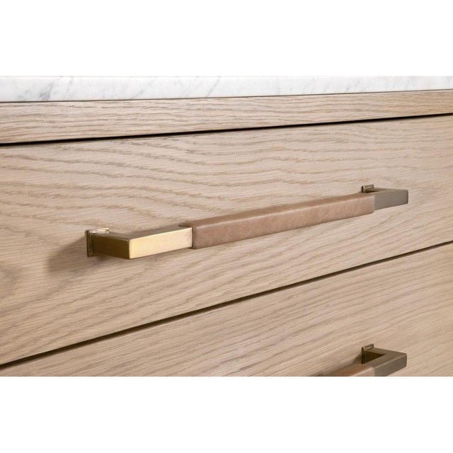 Brown Cambria Marble Top 8-Drawer Double Dresser For Sale - Image 8 of 10