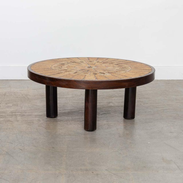 Roger Capron 1960s Leaf Tiled Coffee Table by Roger Capron, Signed For Sale - Image 4 of 13