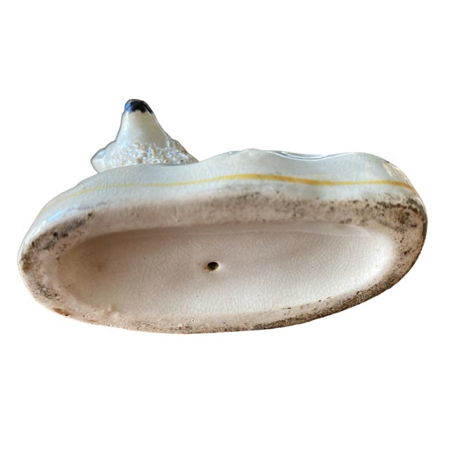Late 19th Century Antique 19th Century Staffordshire Resting White Lamb With Porcelain Confetti Fur For Sale - Image 5 of 8